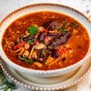 Борщ с фасолью и черносливом