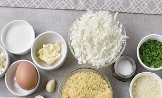 Ингредиенты для приготовления чесночной лепёшки с сыром