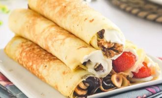 Вот так выглядят блинчики с сладкой начинкой