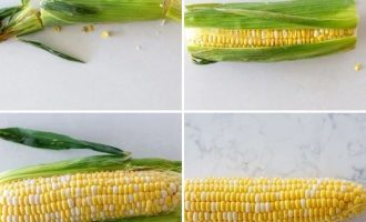 Обрежьте и очистите кукурузу