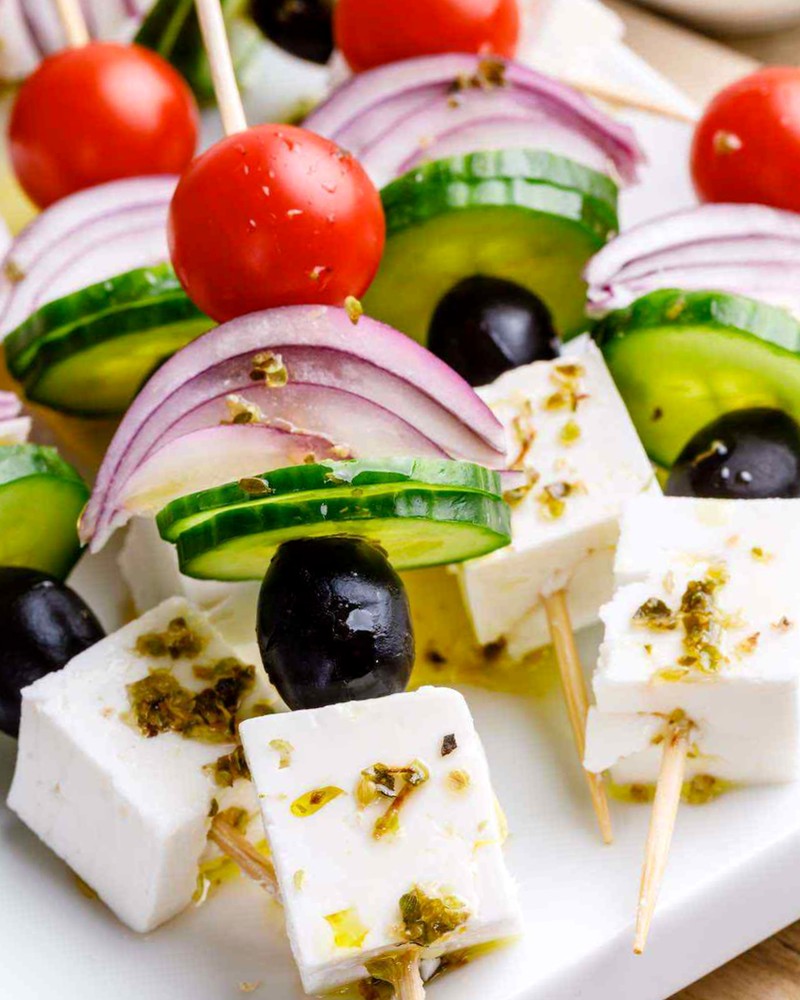 Канапе - Греческий салат - пошагово