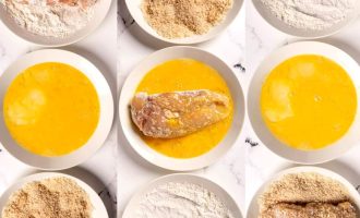Панированные куриные котлеты с начинкой