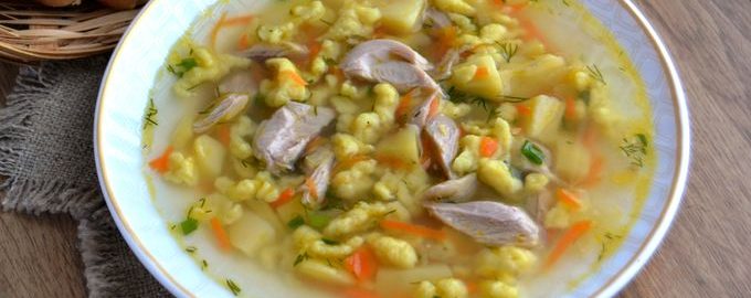 Рецепт куриного супа с клецками