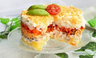 Салат Мимоза с картошкой и морковкой