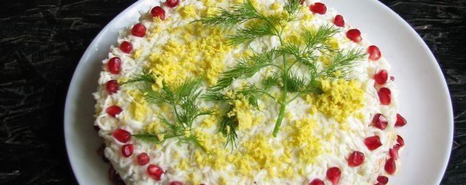 Салат мимоза с сыром к Новогоднему столу