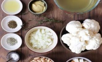 Подготовить ингредиенты для приготовления супа из фасоли и цветной капусты
