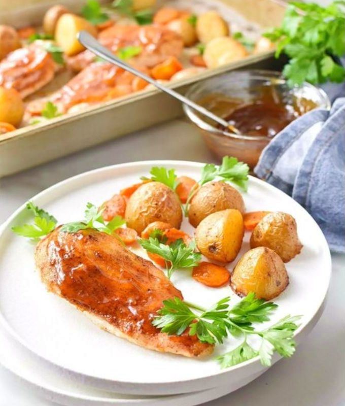 Запечённая куриная грудка с абрикосовой глазурью