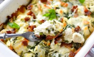 Запеканка Цезарь с курятиной